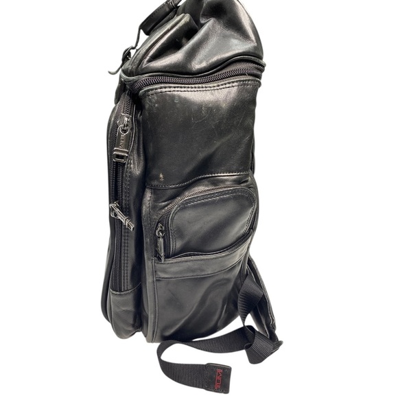 Tumi Black leather Backpack with Adjustable Straps and Durable Design - Picture 5 of 13